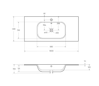 CEZARES раковина керамическая 100 см, CZR-NAT-100-LVB - Gidratop.ru изображение