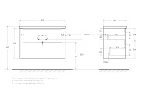 ETNA-H60 База под раковину подвесная с двумя выкатными ящиками, с доводчиками, Rovere Moro, 900x455x600, ETNA-H60-900-2C-SO-RW-P - Gidratop.ru изображение