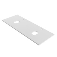 Столешница из МДФ с двумя отверстиями под раковину и с двумя отверстиями под смеситель, 1404x462x19 EK-140-2-BL Bianco Lucido - Gidratop.ru изображение