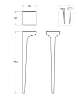 Ножки для шкафчика, комплект 2 штуки, высота 39 см, дерево 40316 Noce, 8,5x8,5x39 - Gidratop.ru изображение