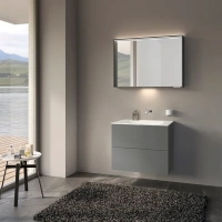 Тумба под раковину Keuco Plan 32953290000, 65 см, подвесная, 2 ящика, цвет инокс матовый петроль - Gidratop.ru изображение