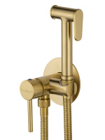 Смеситель с гигиеническим душем встраиваемый WONZON & WOGHAND STICK, Брашированное золото (WW- 88829902-BG) - Gidratop.ru изображение