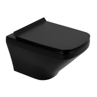 Унитаз подвесной безободковый BelBagno SELA, черный BB3201CHR-MB/BB3201SC-MB - Gidratop.ru изображение