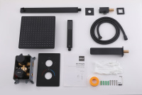 Душевая система ABBER Weiss Insel AF8050B скрытого монтажа с изливом, термостат, черная матовая - Gidratop.ru изображение