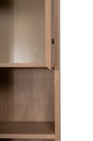 KRAFT Шкаф подвесной с одной распашной дверцей с доводчиками и одной открытой полкой, правосторонний, Rovere Nebrasca Nature, 330x300x1600, KRAFT-1600-1A-SC-RNN-R - Gidratop.ru изображение