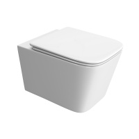 DUE-TOR Унитаз подвесной, безободковый, с системой смыва "Торнадо", с сиденьем soft close, BB5171CH-TOR/SC - Gidratop.ru изображение