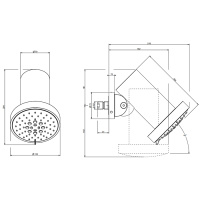 Gessi Spotwater верхний душ для настенного крепления, с регулируемым углом наклона. 3 режима, цвет:Steel Brushed - Gidratop.ru изображение