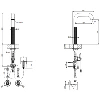 GESSI 316 CESELLO смеситель для раковины, электронный, с кран-фильтром для регулировки температур и напора воды, выс излива 230 мм, цвет Steel Brushed - Gidratop.ru изображение