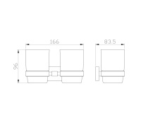 Два стакана для зубных щеток с держателем WONZON & WOGHAND GRAFFITY, Темный графит (WW-9328-GM) - Gidratop.ru изображение