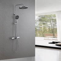 Душевая стойка ABBER Thermostat AF8516L с термостатом и изливом, хром - Gidratop.ru изображение