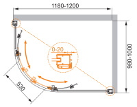 Душевой уголок CEZARES ANIMA-W-RH-2-120/100-C-Cr-R - Gidratop.ru изображение