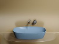 Умывальник чаша накладная овальная (цвет Голубой Матовый) Element 600x380x138мм - Gidratop.ru изображение
