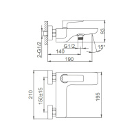 Смеситель для ванны WONZON & WOGHAND SHARK, Хром (WW-483101-CR) - Gidratop.ru изображение