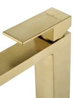 Смеситель для раковины высокий WONZON & WOGHAND CUBE, Брашированное золото (WW-88239016- BG) - Gidratop.ru изображение