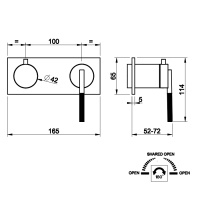 Gessi Ingranaggio встраиваемый однорычажный смеситель на 2 выхода с перекл. (внешние части), цвет: хром - Gidratop.ru изображение
