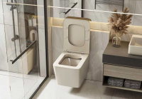 Унитаз ABBER Rechteck AC1201MBE подвесной светло-бежевый матовый, безободковый - Gidratop.ru изображение