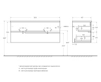 DUET-N База под раковину подвесная с двумя выкатными ящиками для раковины с двумя чашами, Bianco Lucido, 1200x457x500, DUET-N-1200-2C-SO-2-BL - Gidratop.ru изображение