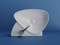 Раковина подвесная с отверстием под смеситель, 495x350x155, цвет белый - Gidratop.ru изображение