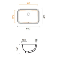 Catalano Italy Раковина 50*35см встраиваемая под столешницу с переливом, крепеж включен, цвет белый глянцевый - Gidratop.ru изображение