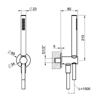 GESSI душевой комплект с держателем с подводом воды, ручным душем и шлангом 1500 мм., цвет Copper Brushed PVD - Gidratop.ru изображение