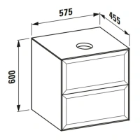 Тумба под раковину Laufen New Classic 57.5 х 45.5 х 60 см, 4.0600.2.085.627.1, подвесная, отверстие посередине, серый - Gidratop.ru изображение