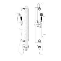 GESSI VENTI20 штанга для душа 800 мм., с ручным душем, шлангом 1500 мм. и подводом воды, цвет Warm Bronze Br. PVD - Gidratop.ru изображение