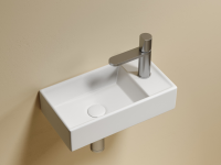 Умывальник подвесной прямоугольный (чаша слева, отверстие под смеситель справа) цвет белый матовый Element 407x217x100 - Gidratop.ru изображение