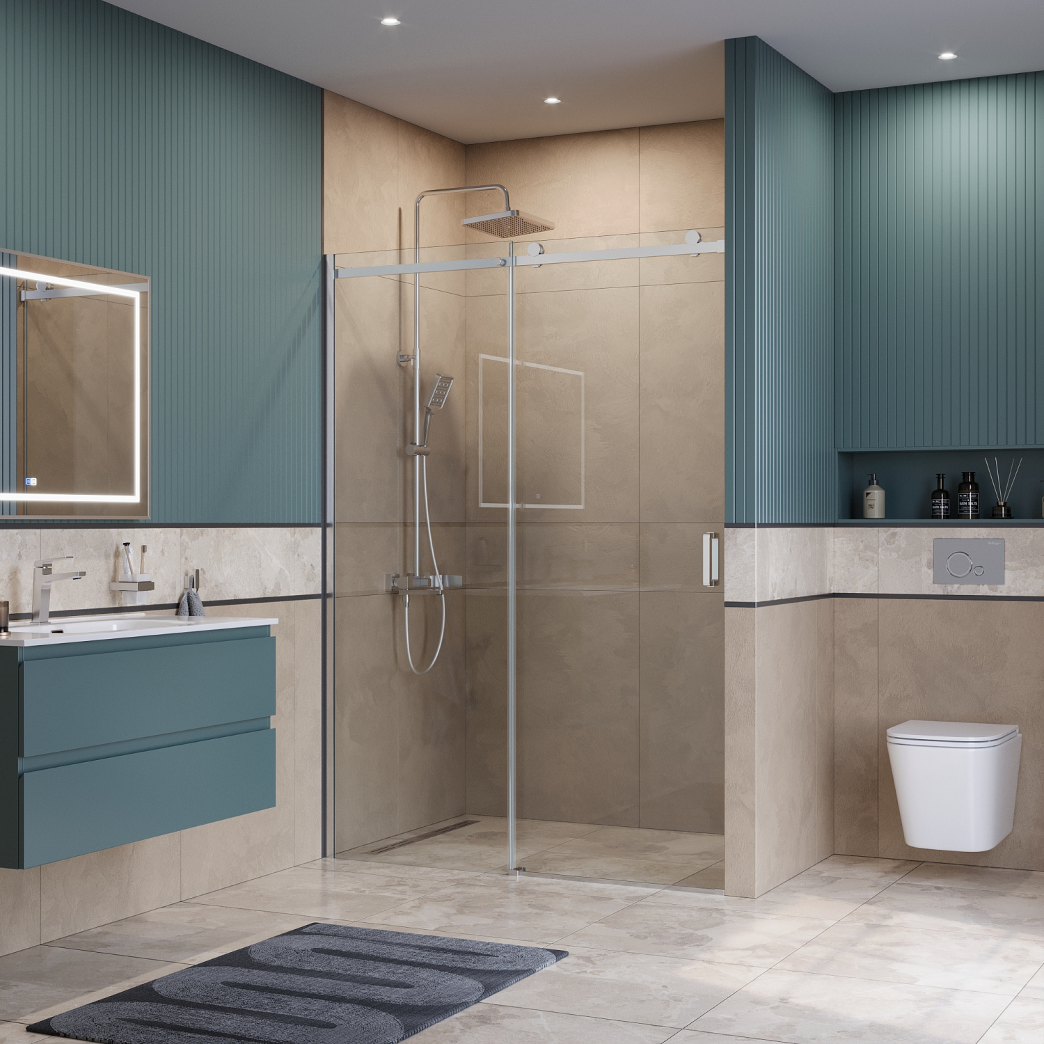 Душевая дверь BelBagno SOFT_CLOSE-2-BF-1-140-C-Cr