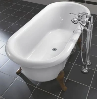 Квариловая ванна Villeroy&Boch Hommage 177 x 77 см UBQ180HOM7V-01 на деревянных ножках - Gidratop.ru изображение