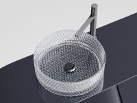 Умывальник чаша накладная круглая (прозрачная) Cristal 360x360x112мм - Gidratop.ru изображение