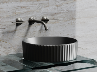 Умывальник чаша накладная круглая (цвет Темный Антрацит Матовый) Element 360x360x115мм - Gidratop.ru изображение