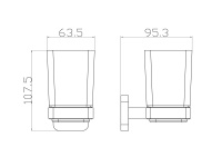 Стакан для зубных щеток с держателем WONZON & WOGHAND STILL, Хром (WW-6621) - Gidratop.ru изображение