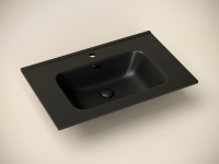 Умывальник накладной прямоугольный (цвет Черный Матовый) Element 710x465x180мм - Gidratop.ru изображение
