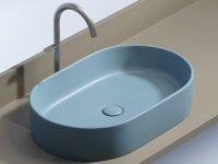 Умывальник чаша накладная овальная (цвет Голубой Матовый) Element 608x385x122мм - Gidratop.ru изображение