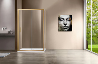 Душевой уголок Garda VSR-1G8014CLG, 1400*800, брашированное золото, стекло прозрачное - Gidratop.ru изображение