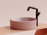 Умывальник чаша накладная круглая (цвет Розовый Матовый) Element 360x360x115мм - Gidratop.ru изображение