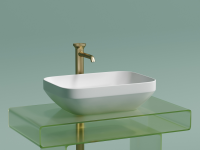 Умывальник чаша накладная прямоугольная (цвет Белый Матовый) Element 500x359x145мм - Gidratop.ru изображение