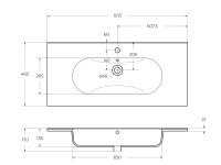 LOVE Керамическая раковина LOV-1000-LVB 1010x460x170 - Gidratop.ru изображение