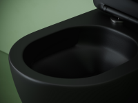 Подвесной унитаз CERAMICANOVA Uno смыв Торнадо 490x360x360 черный матовый - Gidratop.ru изображение