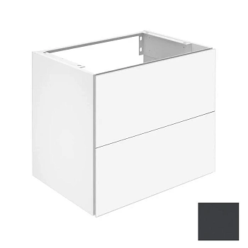 Тумба под раковину Keuco Plan 32953110000, 65 см, подвесная, 2 ящика, цвет антрацит глянцевый