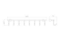 Вешалка с 8 крючками для ванной WONZON & WOGHAND, Хром (WW-9382-8) - Gidratop.ru изображение