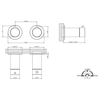 GESSI 316 смеситель для душа встраиваемый, термостатический, с переключателем на 2 положения, внешняя часть, цвет Black XL - Gidratop.ru изображение