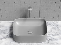 Умывальник чаша накладная прямоугольная (цвет Антрацит Матовый) Element 505x380x150мм - Gidratop.ru изображение