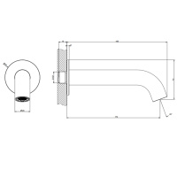 GESSI 316 излив для ванны 172 мм., цвет черный матовый - Gidratop.ru изображение