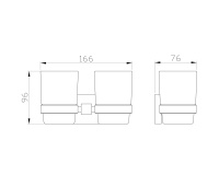 Два стакана для зубных щеток с держателем WONZON & WOGHAND POLO, Брашированный никель (WW-8928-BN) - Gidratop.ru изображение