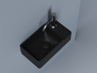 Умывальник подвесной прямоугольный (чаша слева, отверстие под смеситель справа) цвет черный матовый Element 395x220x125мм - Gidratop.ru изображение