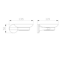 Мыльница с держателем WONZON & WOGHAN SIMPLE, Брашированное золото (WW-6522-BG) - Gidratop.ru изображение