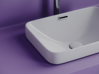 Раковина встраиваемая сверху CERAMICANOVA Element  с отверстием слива - перелива  прямоугольной формы 460x330x170 мм  цвет белый  арт. CN6078 - Gidratop.ru изображение