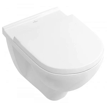 Безободковый Унитаз подвесной Villeroy&Boch O.novo 5688HR01 с сиденьем Soft-Close, альпийский белый