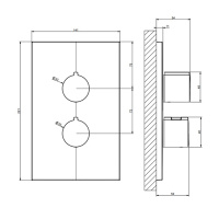 Gessi Emporio Via manzoni внешние части для термостатического смесителя на 2 позиции, цвет: Chrome - Gidratop.ru изображение